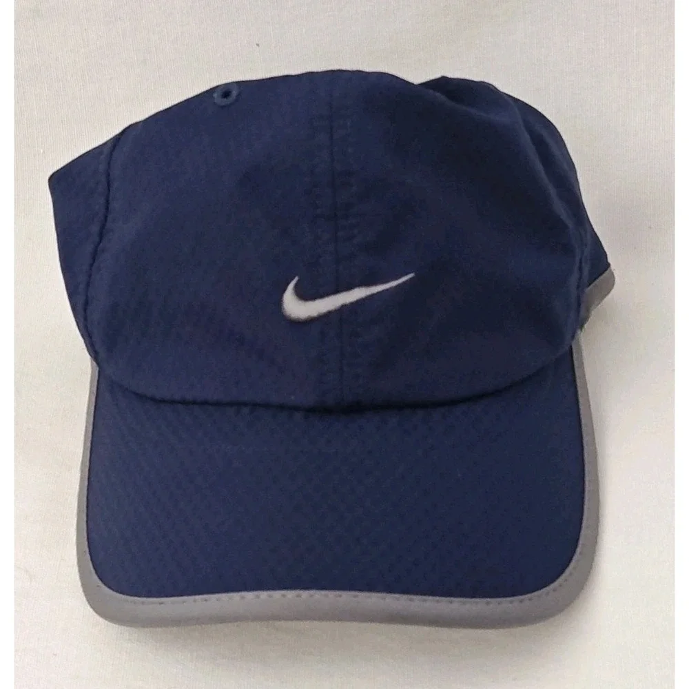 VINTAGE‎ Nike Hat Cap Men's Blue StrapBack Grey Tag Swoosh Running 209427-451